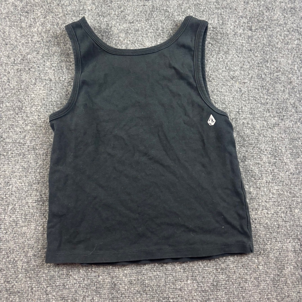 VOLCOM Women’s Black Tank Top White embroidered Logo size: XS - 0/2 - Picture 2 of 6